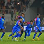 DR Congo players celebrate victory over Egypt. (Photo via X/@CAFonline)