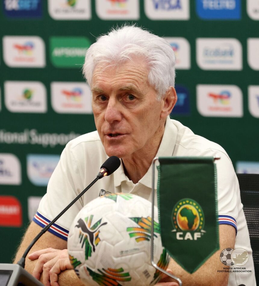 Bafana Bafana coach Hugo Broos. (Photo via SAFA media)