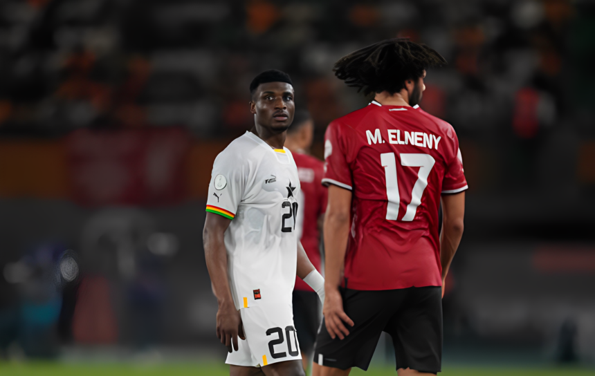 Mohamed Kudus of Ghana during the TotalEnergies CAF Africa Cup of Nations group stage match between Egypt and Ghana at Stade Felix Houphouet Boigny on January 18, 2024 in Abidjan, Ivory Coast. (Photo by Ulrik Pedersen/DeFodi Images via Getty Images)