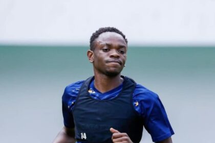 Mannah Chiwisa during a training session with the Chipolopolo Boys at the National Heroes Stadium in December 2023 in Lusaka. (Photo via FAZ media)