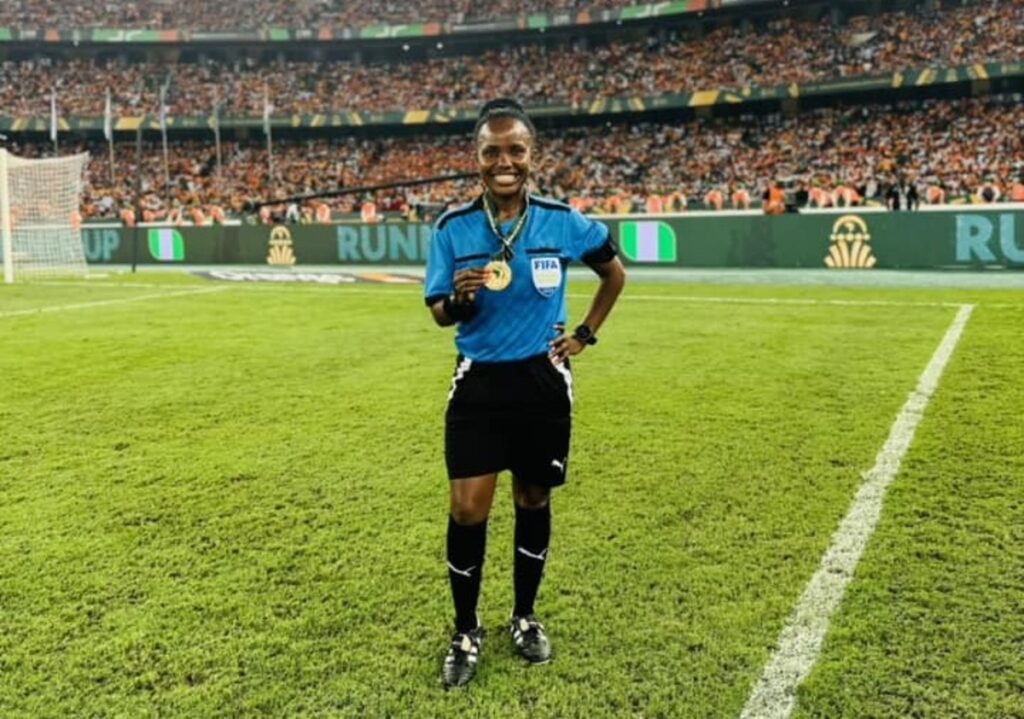 Diana Chikotesha after Sunday AFCON final match between Ivory Coast and Nigeria at the Alassane Ouattara Stadium in Abidjan.