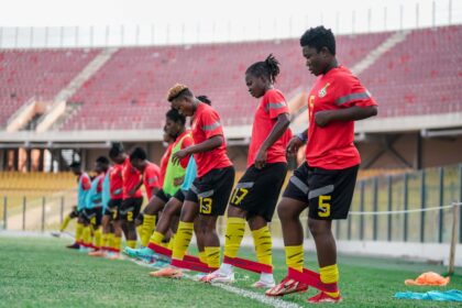 The Black Queens of Ghana during a training session at the Accra Sports Stadium. (Photo/courtesy)