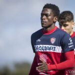 Kingstone Mutandwa during training with the Cagliari first team on Tuesday at CRAI SPORT CENTER. (Photo by Cagliari media)