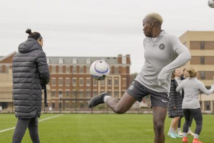 Racheal Kundananji during a training session at BAY FC. (Photo/courtesy)