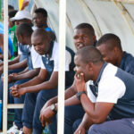 Prison Leopards coach Lameck Banda and members of his technical bench during a supetr league match. (Photo/courtesy)