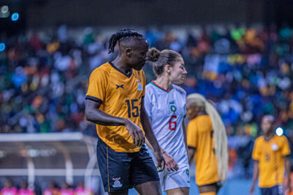 Zambia's Prisca Chilufya dejected after missing a penalty in the Olympic qualifier against Morocco at the Levy Mwanawansa stadium on April 5, 2024 in Ndola. (Photo/BolaNews)