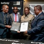 FAZ, governemnt and Betway officials during the unveiling of the K10 million Betway-ZPL sponsorship agreement on October 19, 2023. (Photo via FAZ media)