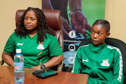 Coach Carol Kanyemba and captain Zangose Zulu. (Photo via FAZ media)