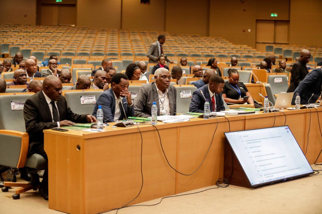 Delegates from FC MUZA during the FAZ annual general meeting. (Photo via FAZ media)