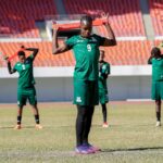 Kabange Mupopo during training with the Copper Queens at the National Heroes Stadium in Lusaka. (Photo via FAZ media)