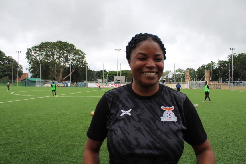 Kape Saili during her tenure as Zambia under-20 women national team assistant coach. (Photo via FAZ media)