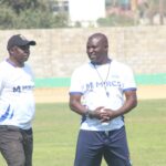 Aggrey Chiyangi during training with his assistant . (Photo via Nkwazi media)