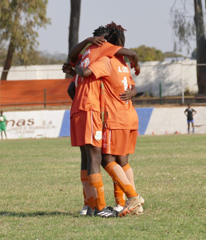 Zesco Ndola Girls celebrate victory. (Photo via ZDGFC media)