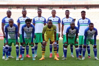 Lesotho national team. (Photo via LeFa media)