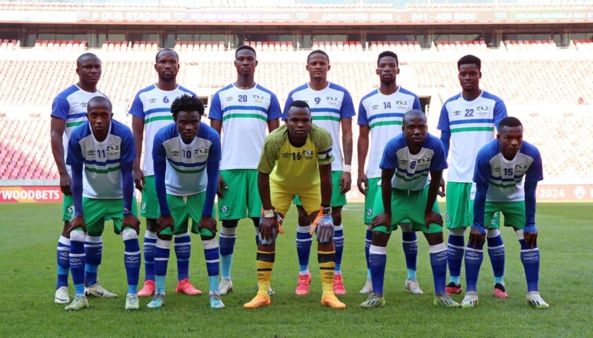 Lesotho national team. (Photo via LeFa media)