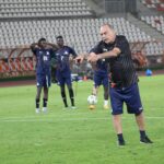 Avram Grant during a tranining session at the Stade de La Paix de Bouake Ivory Coast ahead of the 2025 Africa Cup of Nations. (Photo via FAZ media)