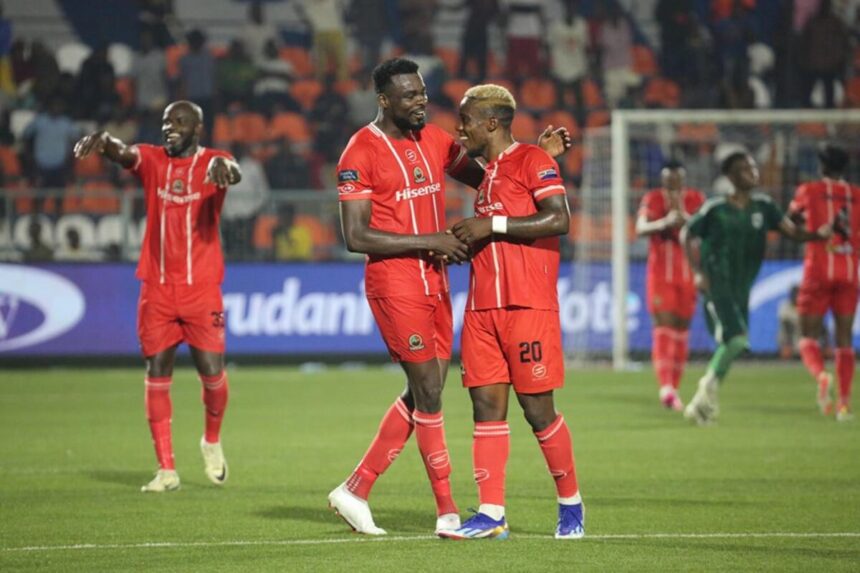 Red Arrows players celebrating their goal during the 2024 CECAFA Dar Port Kagame Interclub Cup. (X/Tanfootball)