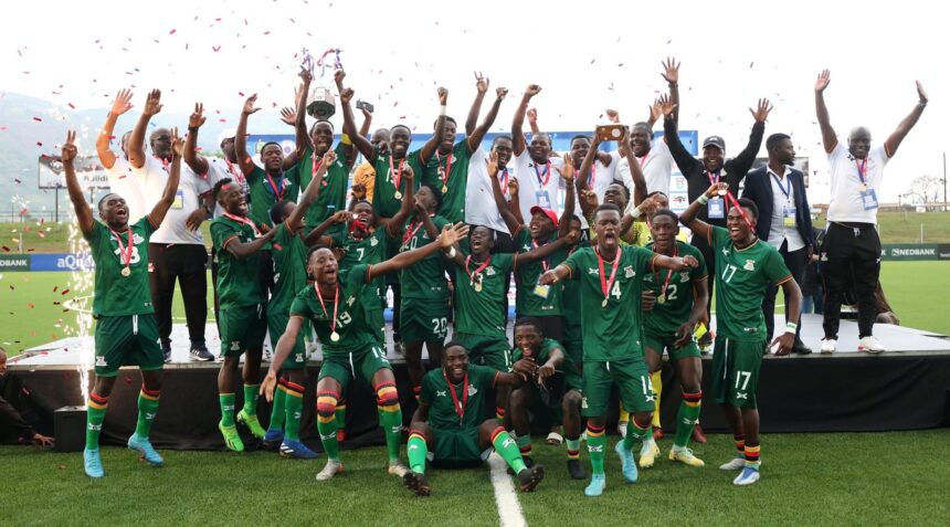 Zambia won the 2022 Cosafa U-20 Championship to qualify for the 2023 Afcon where they were eliminated in the group stage. (Photo via Cosafa media)