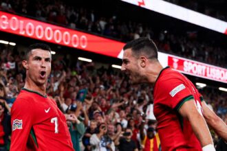 Cristiano Ronaldo celebrates his match winning goal for Portugal against Scotland in the UEFA nations League on September 9, 2024. (Photo via X/@Cristiano)