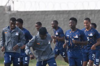 Zambia U-20 team during a training session ahead of their semifinal match against Zimbabwe on October 2, 2024 in Mozambique. (Photo via Cosafa media)