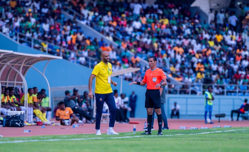 Chad's national team coach, Kevin Nicaise during the AfCON qualifier against Zambia at the Levy Mwanawansa stadium in Ndola on October 10, 2024. (Photo via FAZ media)