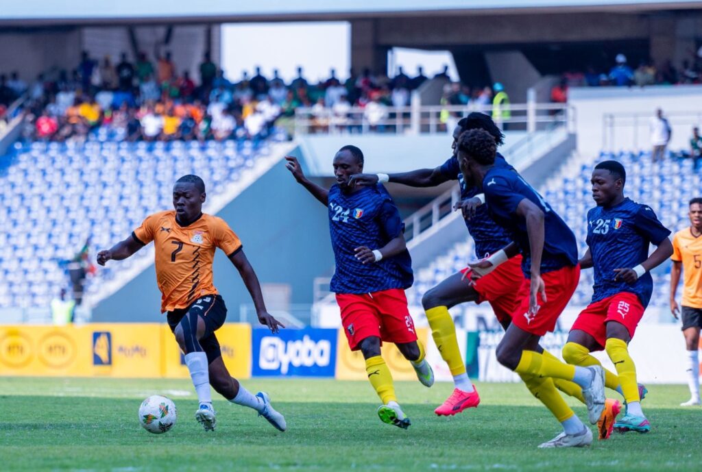 Zambia's Kelvin Kampamba controls the ball during the reverse AfCON qualifier against Chad last Friday. (Photo via FAZ media)