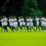 Zambia's Copper Princesses at the Estadio Panamericano de San Cristóbal during training. (Photo via FAZ media)