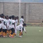 Malawi's Women's National Team coach, Lovemore Fazili during training with his players. (Photo via FAM media)