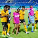 Copper Princesses dejected after losing 2-0 to Poland during the 2024 FIFA U-17 Women's World Cup on October 21, 2024, in the Dominican Republic. (Photo via FAZ media)