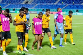 Copper Princesses dejected after losing 2-0 to Poland during the 2024 FIFA U-17 Women's World Cup on October 21, 2024, in the Dominican Republic. (Photo via FAZ media)