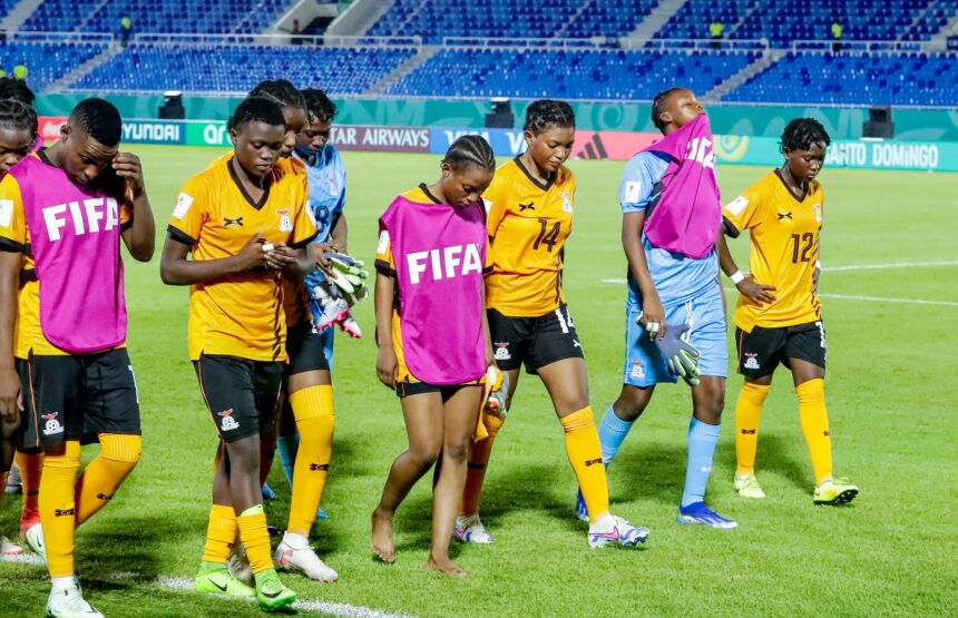 Copper Princesses dejected after losing 2-0 to Poland during the 2024 FIFA U-17 Women's World Cup on October 21, 2024, in the Dominican Republic. (Photo via FAZ media)