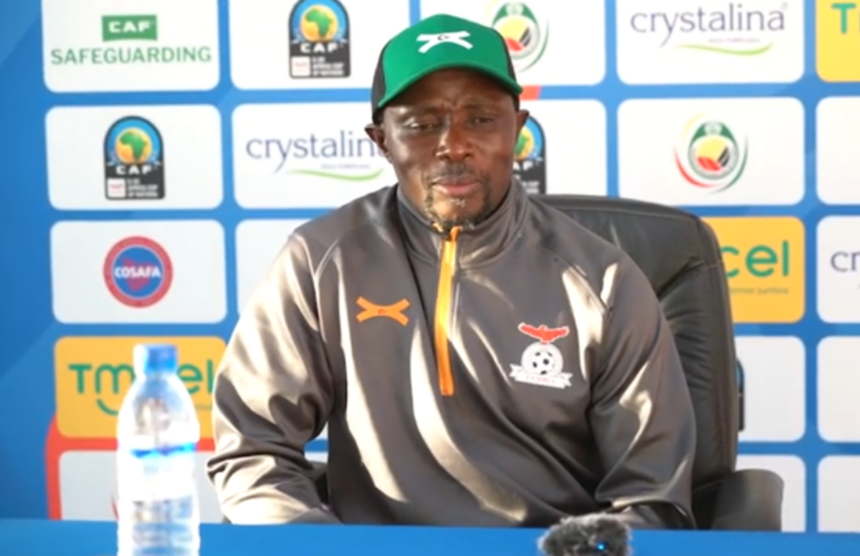 Zambia U-20 head coach Body Mulwanda during a post match press conference after beating Zimbabwe 6-5 on penalties on October 4, 2024, in Mozambique.