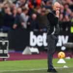 London Stadium, London, UK. 27th Oct, 2024. Premier League Football, West Ham United versus Manchester United; A dejected Manchester United Manager Erik ten Hag at full time (Action Plus Sports/Alamy Live News)