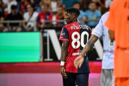 Kingstone Mutandwa of Cagliari Calcio during Cagliari Calcio vs Carrarese Calcio, Italian football Coppa Italia match in Cagliari, Italy, August 12 2024. (Photo by IPA via Alamy Stock Photo)