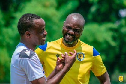 Sipho and his assistant. (Photo via Napsa Stars FC media)