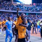 Kennedy Musonda and Kings Kangwa celebrate Zambia's victory over Ivory Coast on November 15 at the Levy Mwanawasa Stadium in Ndola. (Photo via FAZ media)