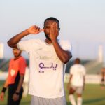 Emmanuel Banda celebrating his goal for Al Tai. (Photo via X/@tai1381)