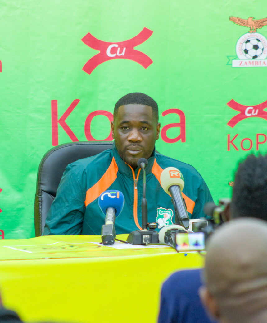 Ivory Coast head coach Emerse Faé during the 2025 AFCON qualifier pre-match press conference for the mathc between Zambia and Ivory Coast at the Levy Mwanawansa stadium in Ndola on November 14, 2024. (Photo by Mukange Chisala via BolaNew Gallery)