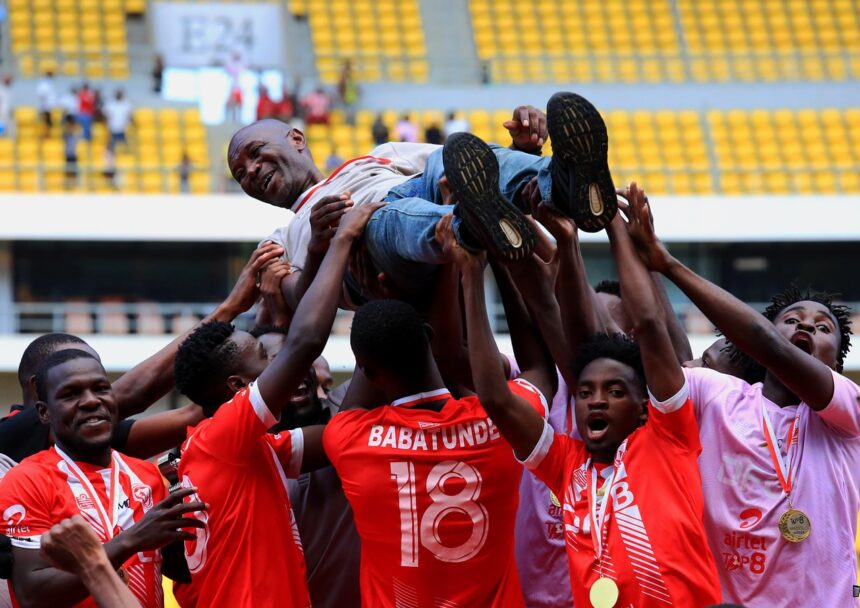 Pasuwa and Bullets players after winning the 2024 Airtel Top 8. (Photo via FB/FCB Nyasa Big Bullets)