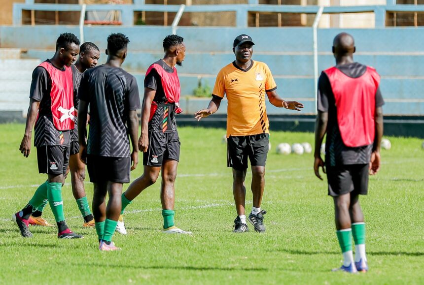 Wedson Nyirenda with Chipolopolo Boys during at the Nkoloma stadium in Lusaka. (Photo via FAZ media)