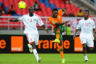 Zambia's Emmanuel Mayuka during the 2012 African Cup of Nations soccer match, Quarter Final, Zambia Vs Sudan in Bata, Guinea on February 4, 2012. Zambia won 3-0. (Photo by ABACAPRESS.COM)