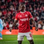 Kings Kangwa celebrates his goal in the Israel Ligat Ha'al. (Photo via Hapoel Be'er Sheva media)