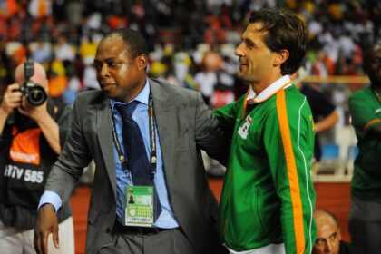 Kalusha Bwalya celebrates at the end of the 2012 African Cup of Nations Soccer Match, Final, Zambia Vs Ivory Coast in Libreville, Gabon on February 12, 2012. (Photo by ABACAPRESS.COM)