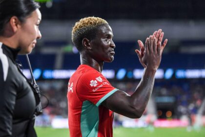 Temwa Chawinga (6 Kansas City Current) exits the game during the National Women's Soccer League match between Gotham FC and Kansas City Current at Red Bull Arena in Harrison, NJ United States. (Photo by Rebekah Wynkoop/SPP)