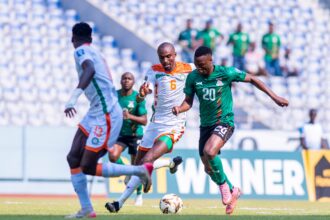 Patson Daka in actions against Niger on October 12, 2025 during the 2026 FIFA World Cup qualifiers at the Levy Mwanawansa stadium. (Photo via FAZ media)