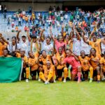 Zambia's Copper Queens celebrating their 2026 WAFCON qualification. (Photo via FAZ media)