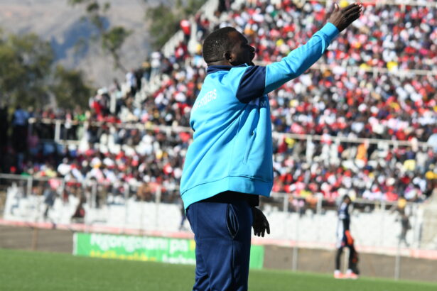 Mgangira reaction during the match. (Photo by Bobby Kabango)