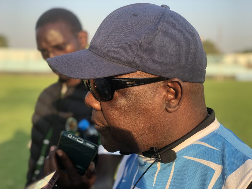 FC Leopards head coach Justin Chinama at Nkoloma Stadium in Lusaka on October 19, 2025. (Photo by Calvin Kaumba Chikenge/BolaNews)