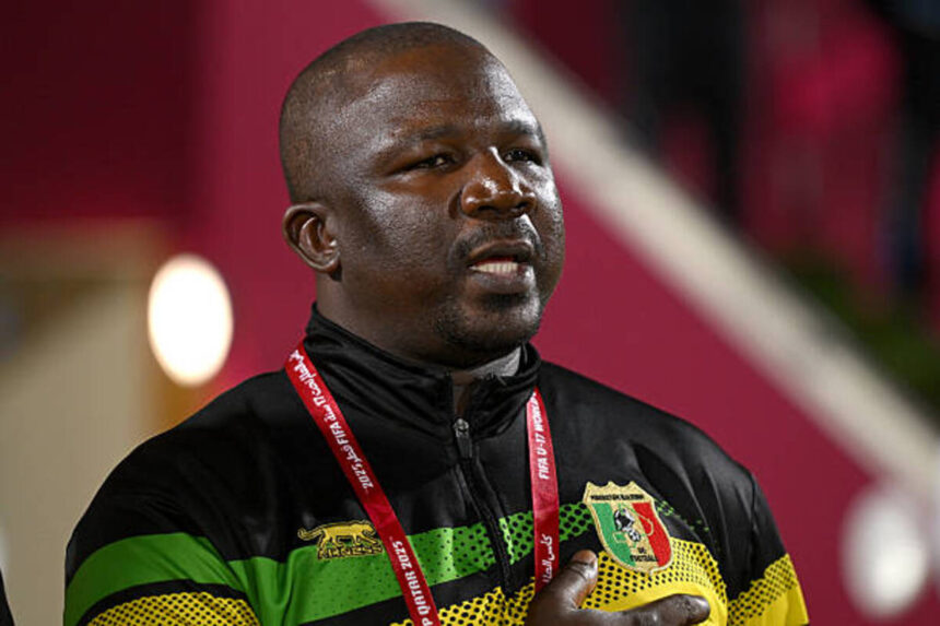 DOHA, QATAR - NOVEMBER 11: Adama Diallo, Head Coach of Mali, looks on prior to the first stage Group L match between Saudi Arabia and Mali at Aspire Zone Pitch 7 on November 11, 2025 in Doha, Qatar. (Photo by Jurij Kodrun - FIFA/FIFA via Getty Images)