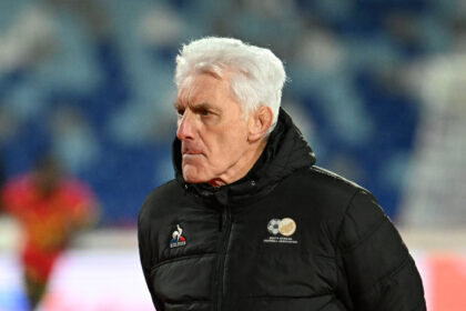 Hugo Broos, head coach of South Africa during the 2025 Africa Cup of Nations game between South Africa and Angola at Marrakech Stadium in Morocco on 22 December 2025 ©Ryan Wilkisky/BackpagePix